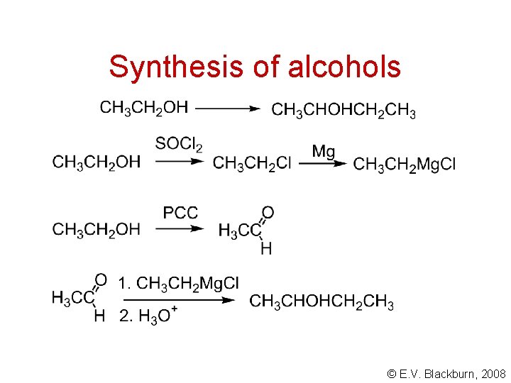 Synthesis of alcohols © E. V. Blackburn, 2008 