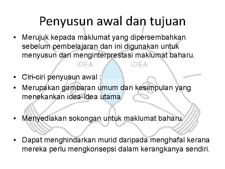 Penyusun awal dan tujuan • Merujuk kepada maklumat yang dipersembahkan sebelum pembelajaran dan ini Penyusun awal dan tujuan • Merujuk kepada maklumat yang dipersembahkan sebelum pembelajaran dan ini