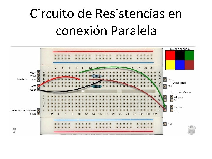 Circuito de Resistencias en conexión Paralela 