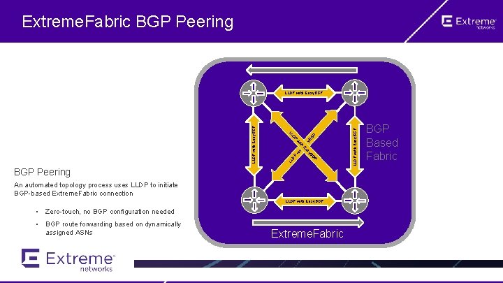 Extreme. Fabric BGP Peering P BGP Peering An automated topology process uses LLDP to