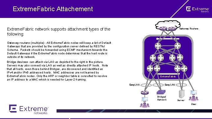 Extreme. Fabric Attachement Extreme. Fabric network supports attachment types of the following: Gateway Routers