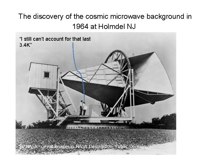 The discovery of the cosmic microwave background in 1964 at Holmdel NJ “I still