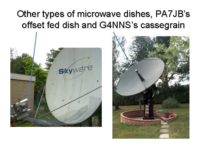 Other types of microwave dishes, PA 7 JB’s offset fed dish and G 4