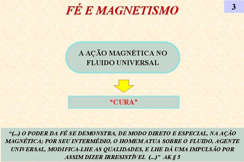 FÉ E MAGNETISMO 3 A AÇÃO MAGNÉTICA NO FLUIDO UNIVERSAL “CURA” “(. . .