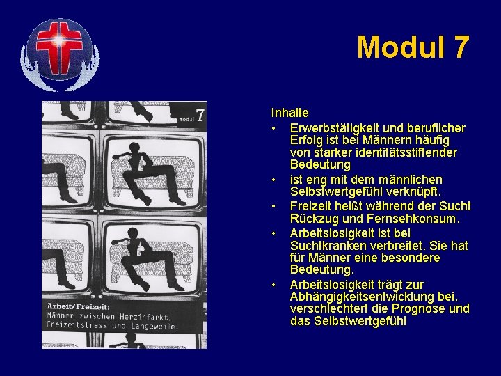 Modul 7 Inhalte • Erwerbstätigkeit und beruflicher Erfolg ist bei Männern häufig von starker