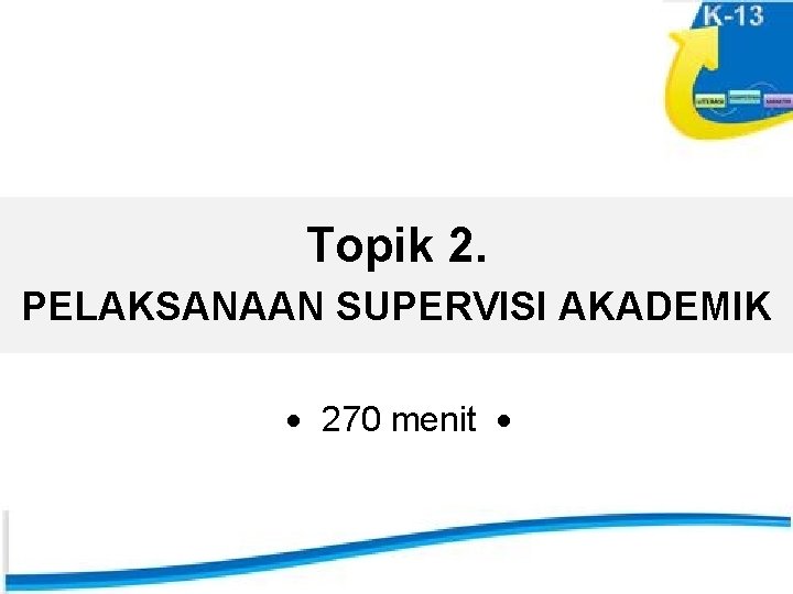 Topik 2. PELAKSANAAN SUPERVISI AKADEMIK 270 menit 