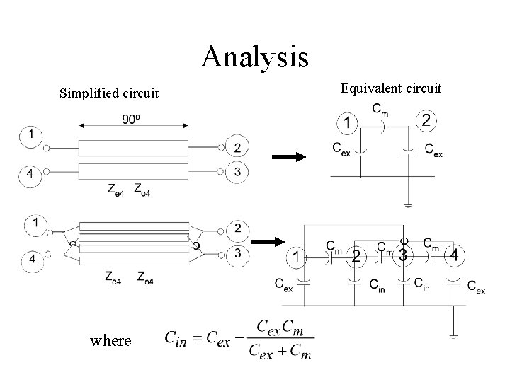 Analysis Simplified circuit where Equivalent circuit 