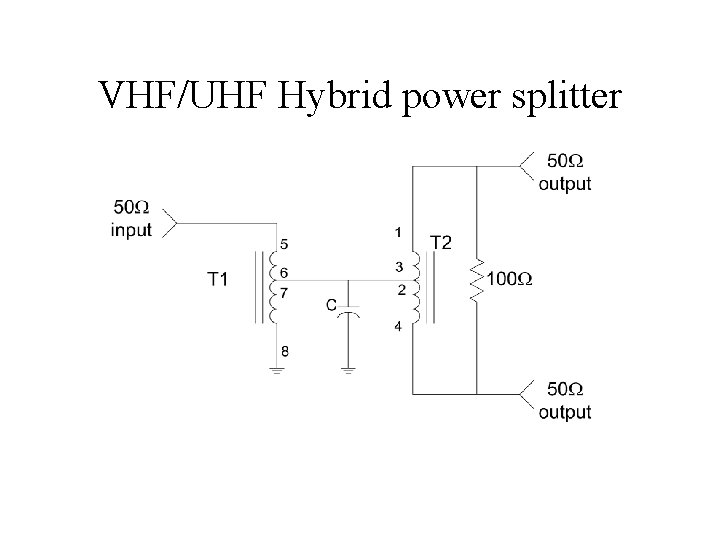 VHF/UHF Hybrid power splitter 