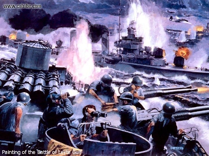 Painting of the Battle of Leyte Gulf 