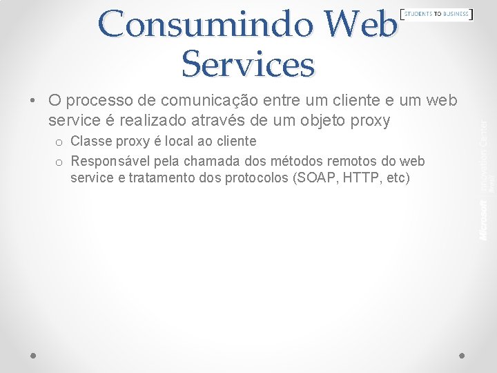 Consumindo Web Services • O processo de comunicação entre um cliente e um web