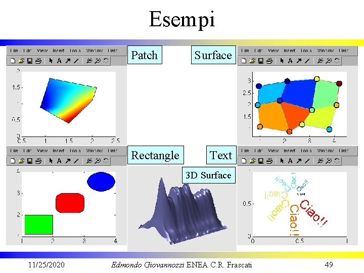 Esempi Patch Rectangle Surface Text 3 D Surface 11/25/2020 Edmondo Giovannozzi ENEA C. R.