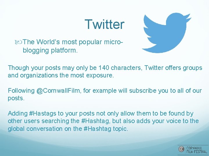 Twitter The World’s most popular microblogging platform. Though your posts may only be 140