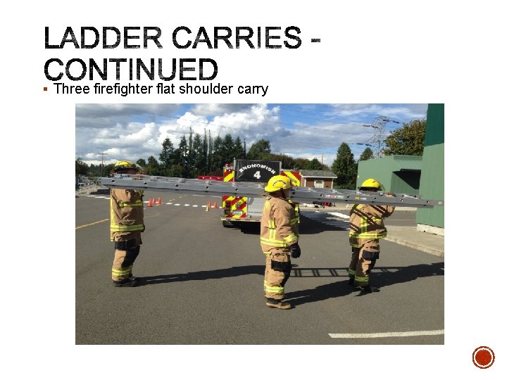 § Three firefighter flat shoulder carry 