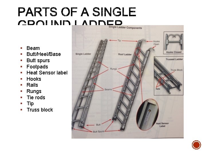 § § § Beam Butt/Heel/Base Butt spurs Footpads Heat Sensor label Hooks Rails Rungs