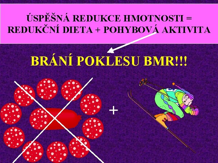 ÚSPĚŠNÁ REDUKCE HMOTNOSTI = REDUKČNÍ DIETA + POHYBOVÁ AKTIVITA BRÁNÍ POKLESU BMR!!! + 