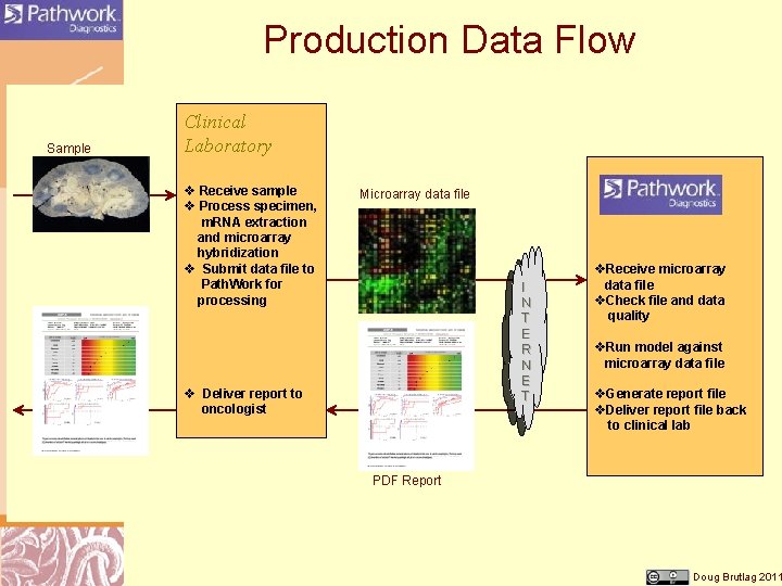 Production Data Flow Sample Clinical Laboratory v Receive sample v Process specimen, m. RNA