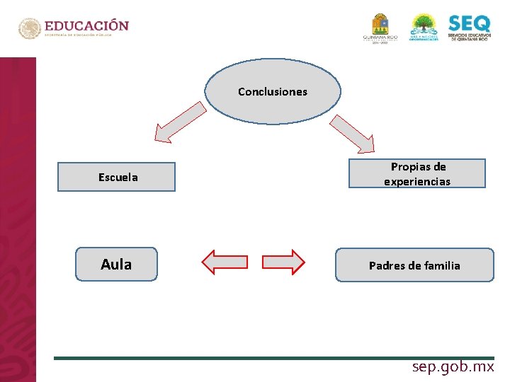 Conclusiones LA NUEVA ESCUELA Aula MEXICANA Escuela Propias de experiencias Padres de familia sep.