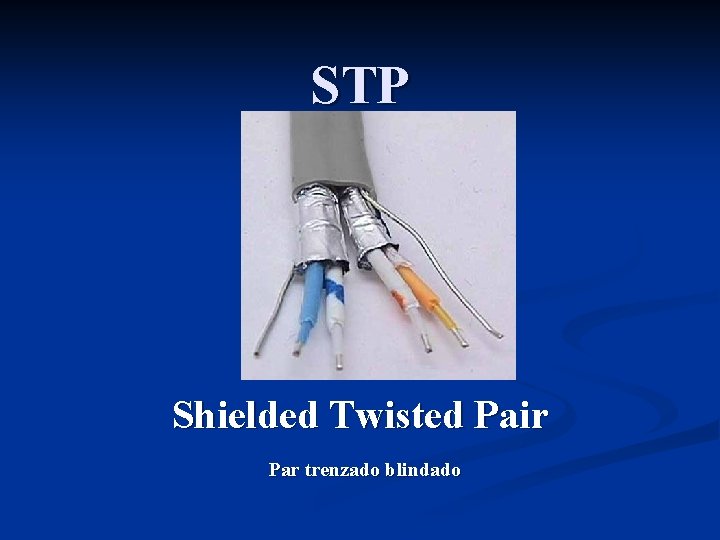 STP Shielded Twisted Pair Par trenzado blindado 