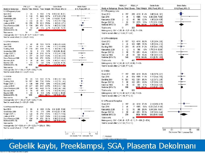 Gebelik kaybı, Preeklampsi, SGA, Plasenta Dekolmanı 