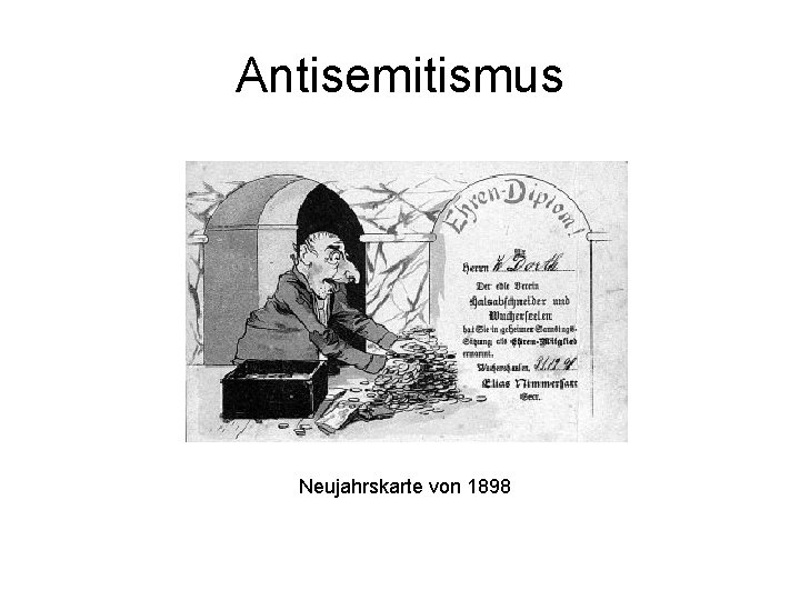 Antisemitismus Neujahrskarte von 1898 