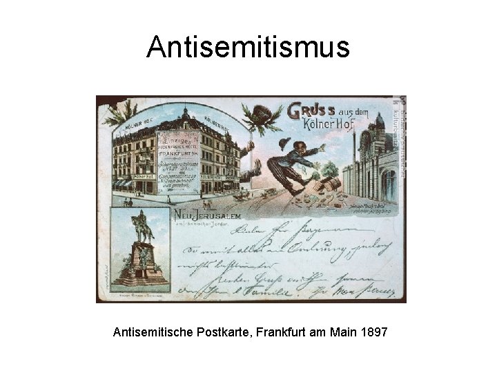 Antisemitismus Antisemitische Postkarte, Frankfurt am Main 1897 