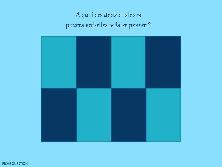 A quoi ces deux couleurs pourraient-elles te faire penser ? FICHE QUESTION 
