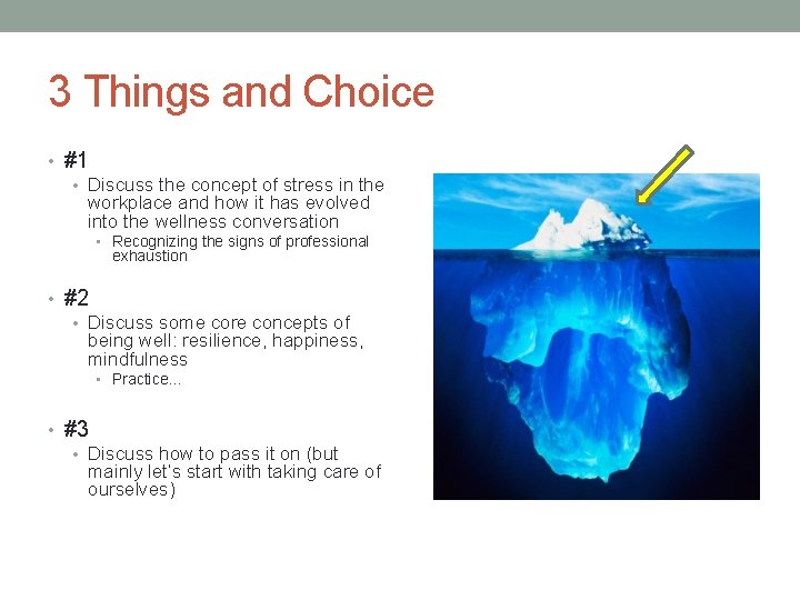 3 Things and Choice • #1 • Discuss the concept of stress in the