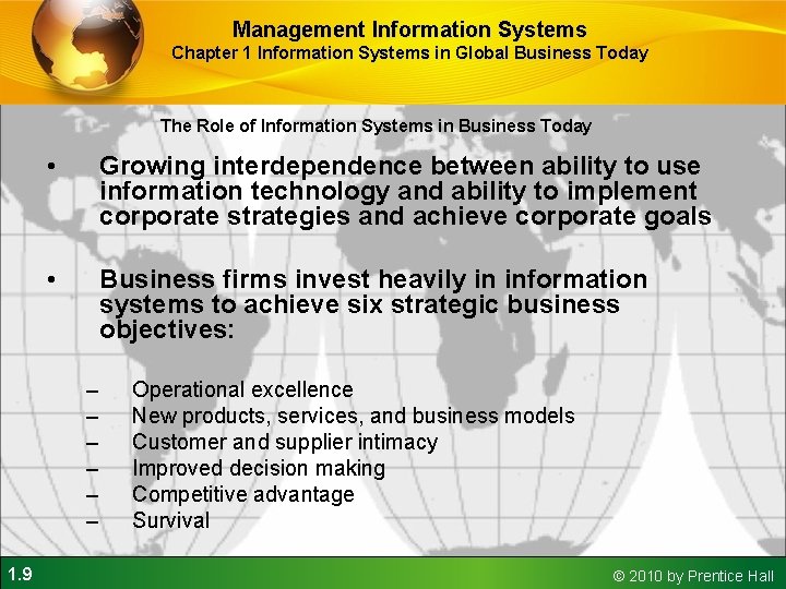 Management Information Systems Chapter 1 Information Systems in Global Business Today The Role of