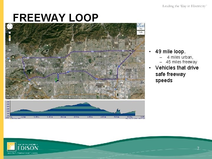 FREEWAY LOOP • 49 mile loop. – 4 miles urban, – 45 miles freeway