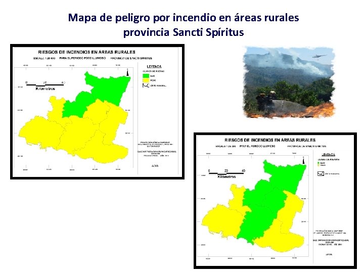 Mapa de peligro por incendio en áreas rurales provincia Sancti Spíritus 