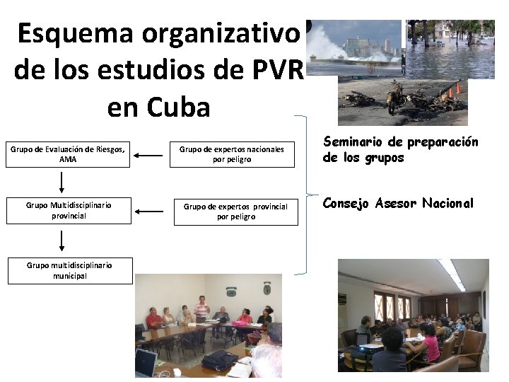 Esquema organizativo de los estudios de PVR en Cuba Grupo de Evaluación de Riesgos,