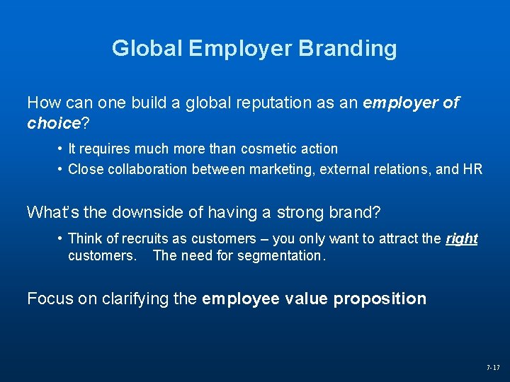 Global Employer Branding How can one build a global reputation as an employer of