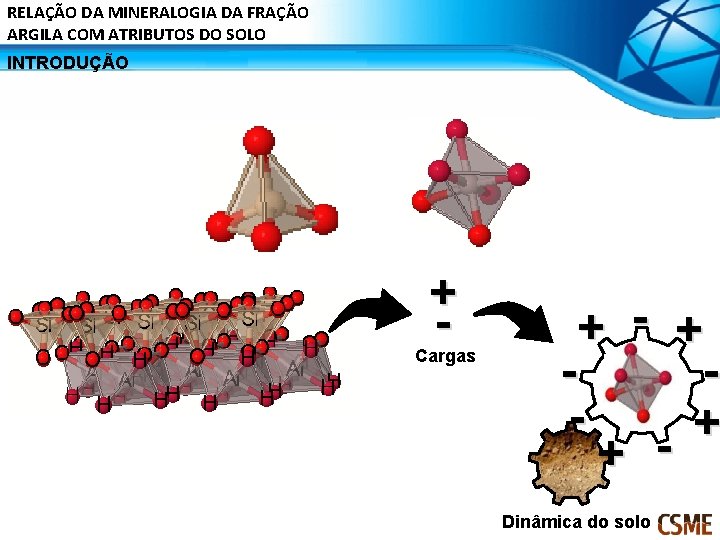 RELAÇÃO DA MINERALOGIA DA FRAÇÃO ARGILA COM ATRIBUTOS DO SOLO INTRODUÇÃO + - Cargas