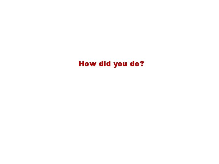 How did you do? 