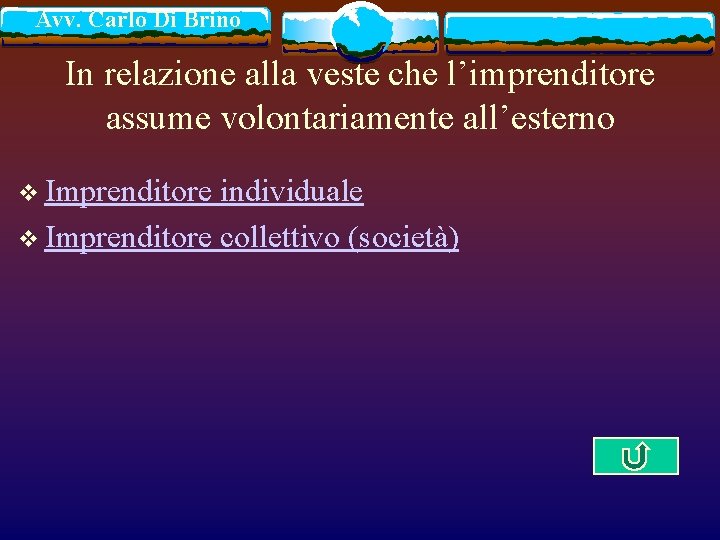 Avv. Carlo Di Brino In relazione alla veste che l’imprenditore assume volontariamente all’esterno v