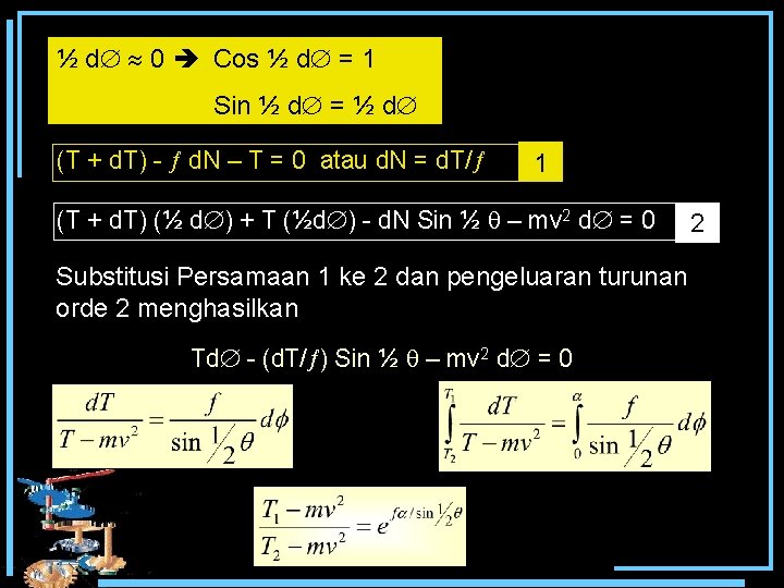 ½ d 0 Cos ½ d = 1 Sin ½ d = ½ d