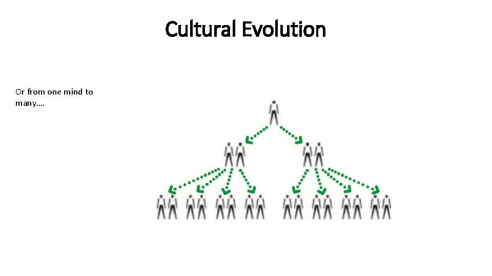 Cultural Evolution Or from one mind to many…. Cultural Evolution Or from one mind to many….