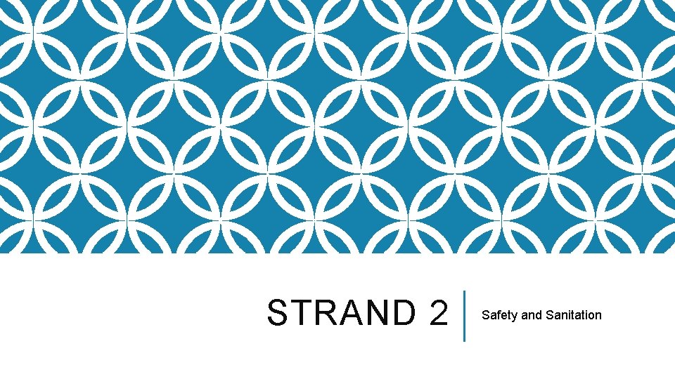 STRAND 2 Safety and Sanitation 