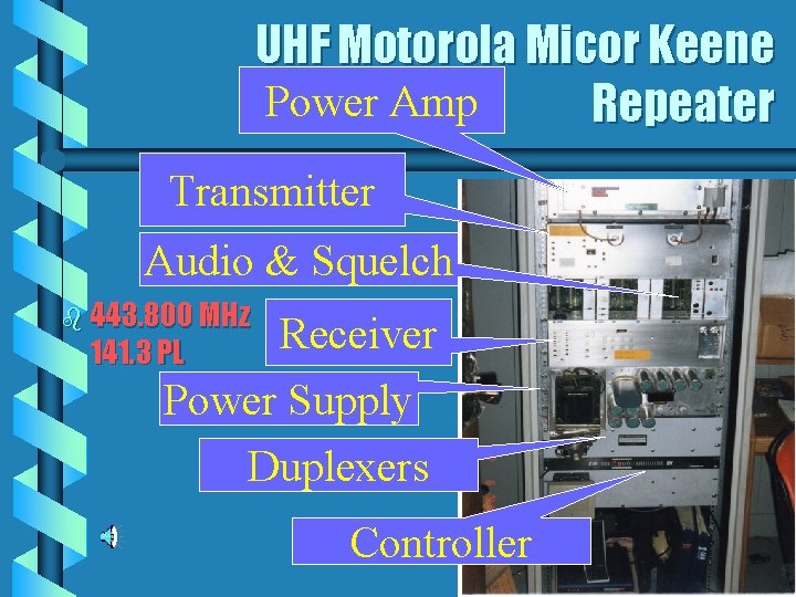 UHF Motorola Micor Keene Power Amp Repeater Transmitter Audio & Squelch b 443. 800