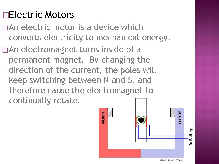 �Electric � An Motors electric motor is a device which converts electricity to mechanical