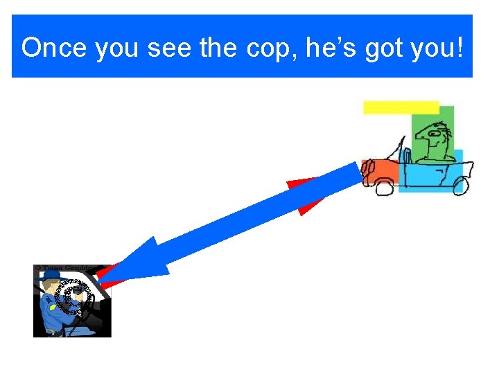 Once you see the cop, he’s got you! 