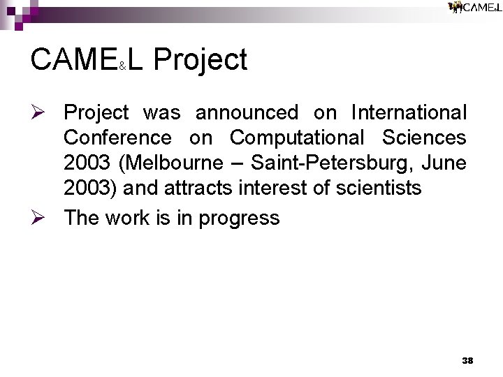 CAME L Project & Ø Project was announced on International Conference on Computational Sciences CAME L Project & Ø Project was announced on International Conference on Computational Sciences