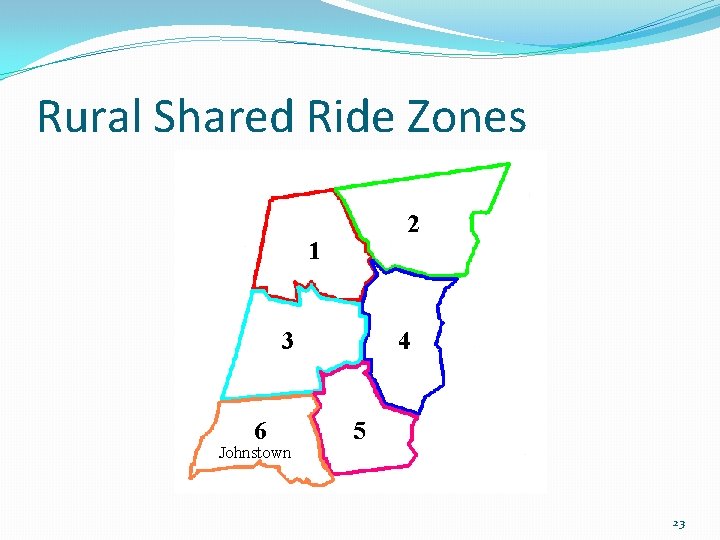 Rural Shared Ride Zones 2 1 3 6 Johnstown 4 5 23 