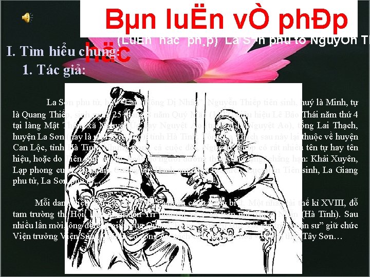 Bµn luËn vÒ phÐp (LuËn häc ph¸p) La S¬n phu tö NguyÔn Th I.