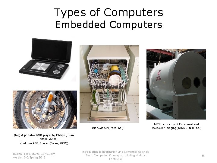 Types of Computers Embedded Computers Dishwasher (Paes, nd. ) MRI Laboratory of Functional and Types of Computers Embedded Computers Dishwasher (Paes, nd. ) MRI Laboratory of Functional and