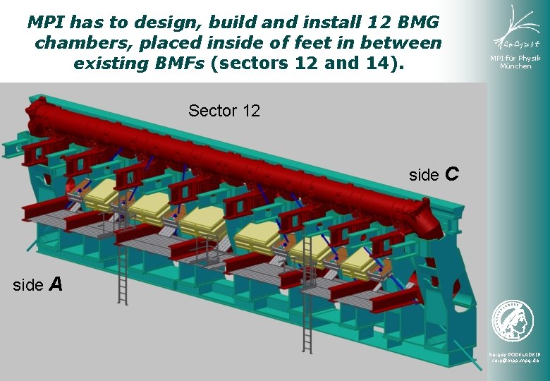 MPI has to design, build and install 12 BMG chambers, placed inside of feet