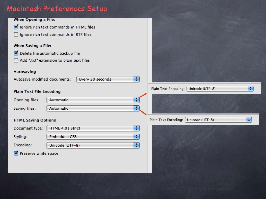Macintosh Preferences Setup 