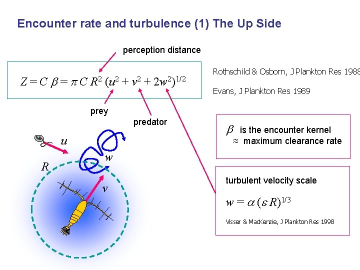 Encounter rate and turbulence (1) The Up Side perception distance Z=Cb=p. C R 2