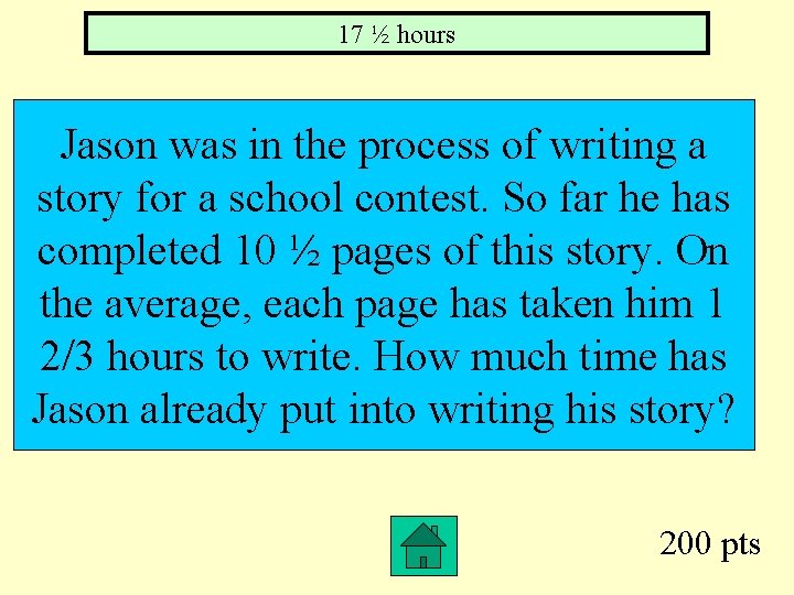 17 ½ hours Jason was in the process of writing a story for a