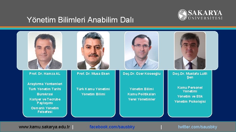 Yönetim Bilimleri Anabilim Dalı Prof. Dr. Hamza AL Araştırma Yöntemleri Türk Yönetim Tarihi Bürokrasi